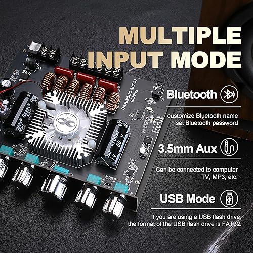 Miniatura 16 de TDA7498E Bluetooth Amplificador de Potencia Junta con Subwoofer 2.1 Canal 160W × 2+220W, 15V-36V Módulo amplificador de potencia de audio