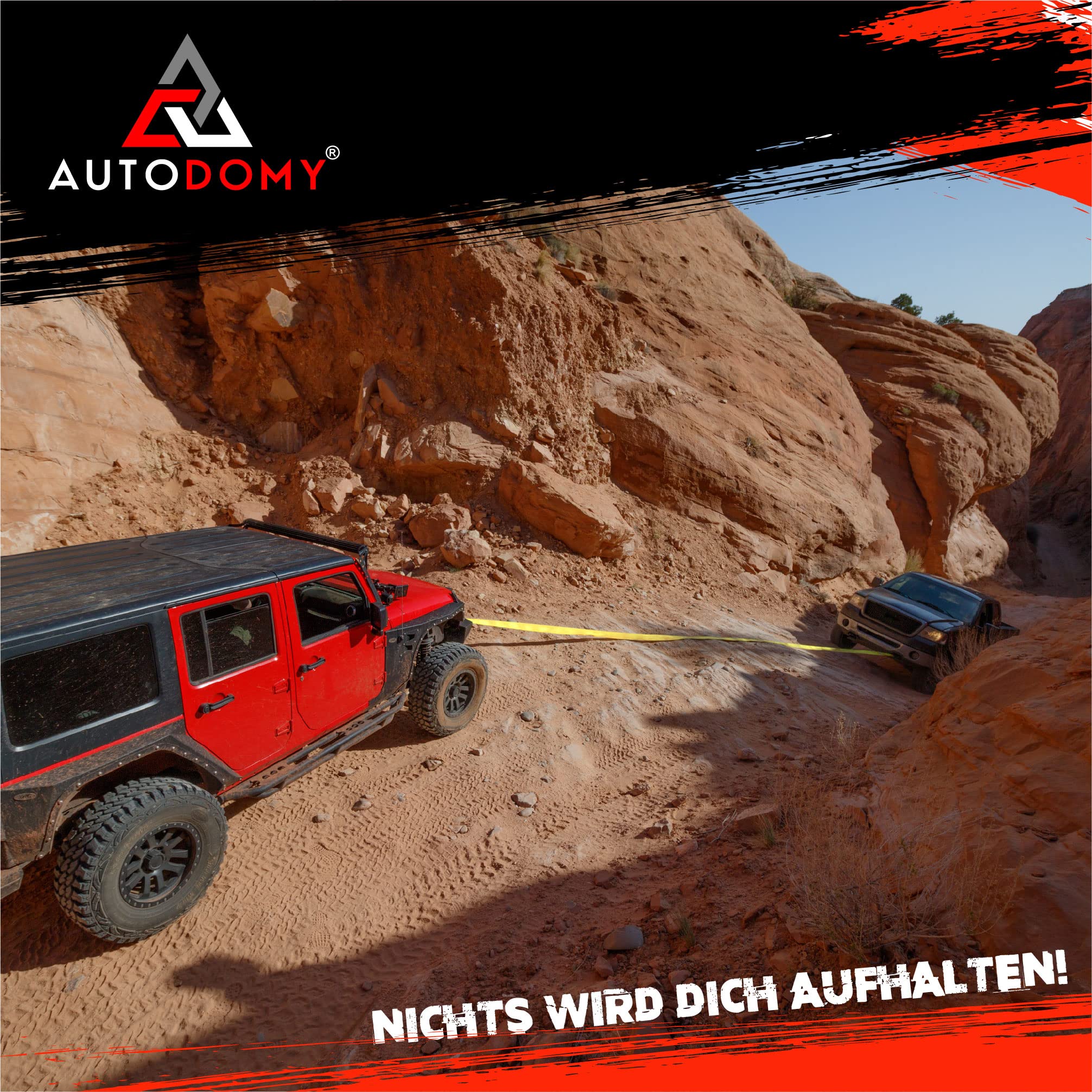 Autodomy Abschleppseil Auto 10 Meter Bruchfestigkeit 21 TONNEN