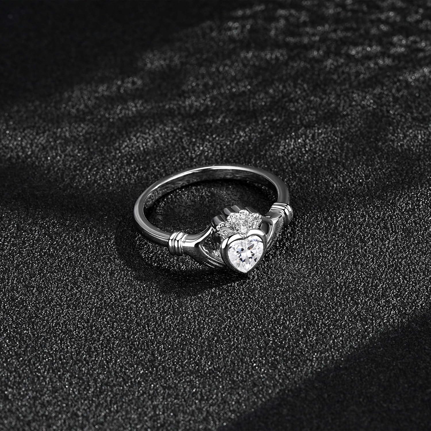 Claddagh Rings for Women: Sterling Silver Claddagh Irish Heart Ring Size 5-10 Stackable Crown Rings - Birthday Mother's Day Jewelry Gifts for Mother Daughter - Image 5