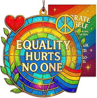 Rusaten LGBTQ Equality Hurts No One Pride Gifts with Story Card and Envelope, Pride Accessories, Rainbow Decorations, LGBTQ Pride Party Decorations