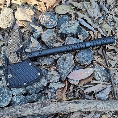 Miniatura 8 de DOOM BLADE Hacha de hacha de camping con martillo,Funda de nailon Tomahawk Viking,Acero forjado de alto carbono,Hacha de camping portátil para
