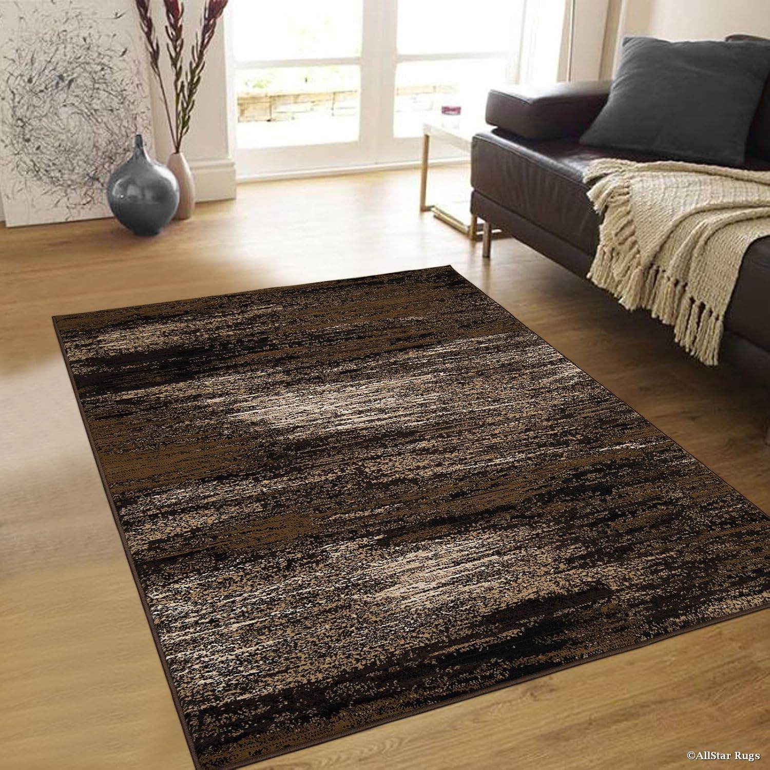 Allstar 5x7 Chocolate Modern and Contemporary Rectangular