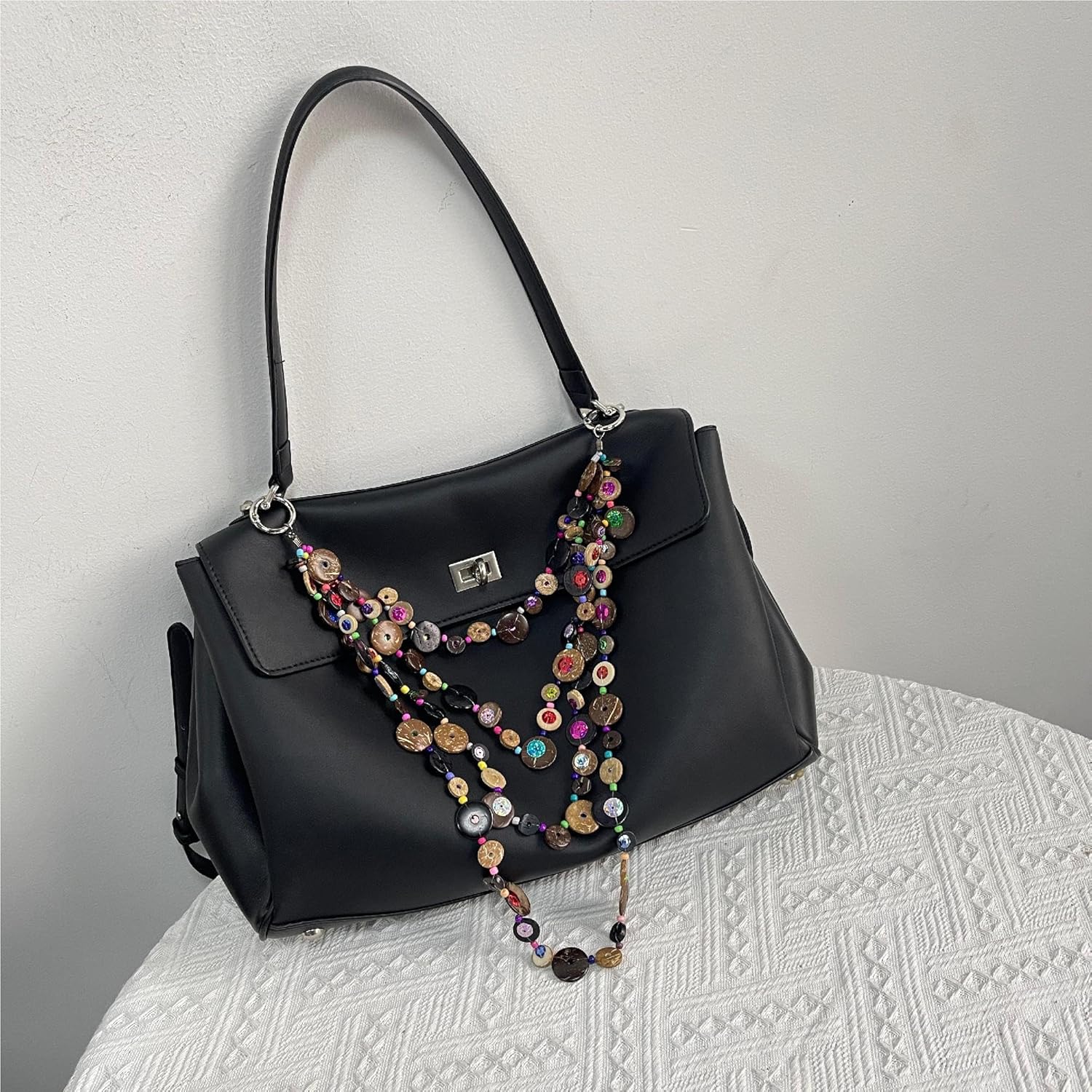 QTMY Boho Chain Bag Charms Keychain for Handbag Purse Backpack Accessories for Bogg Bag,968-1 - Image 6