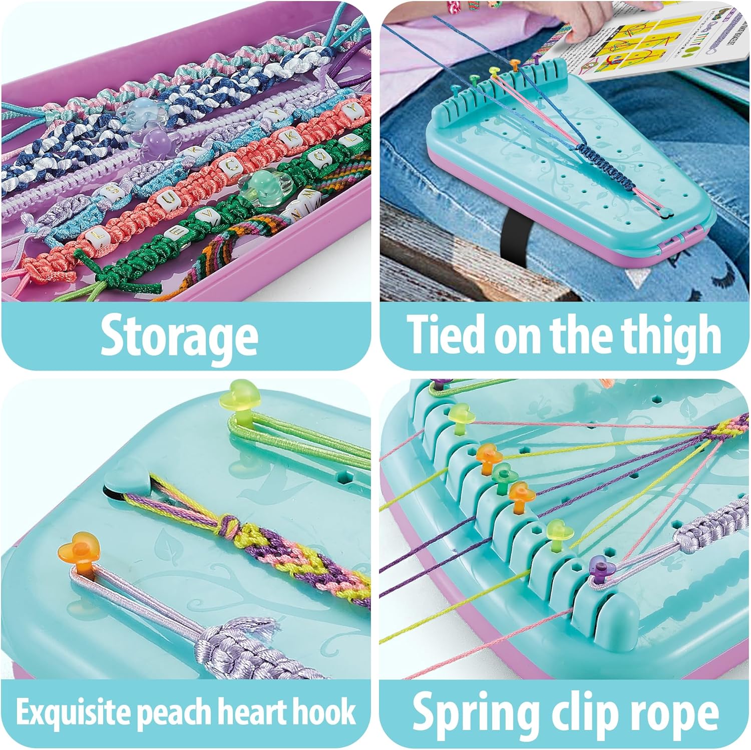 Yolscue Friendship Bracelet Making Kit for Girls,Bracelet Kit Toys,Arts and Crafts for Kids Age 7-12,Best Birthday Gifts Ideas for Ages 7,8,9,10,11,12 Year Old,Kids Bracelet String Toys Set (Blue) - Image 2