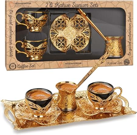 Amazon.com: Alisveristime Lale Crystal Turkish Coffee Set with