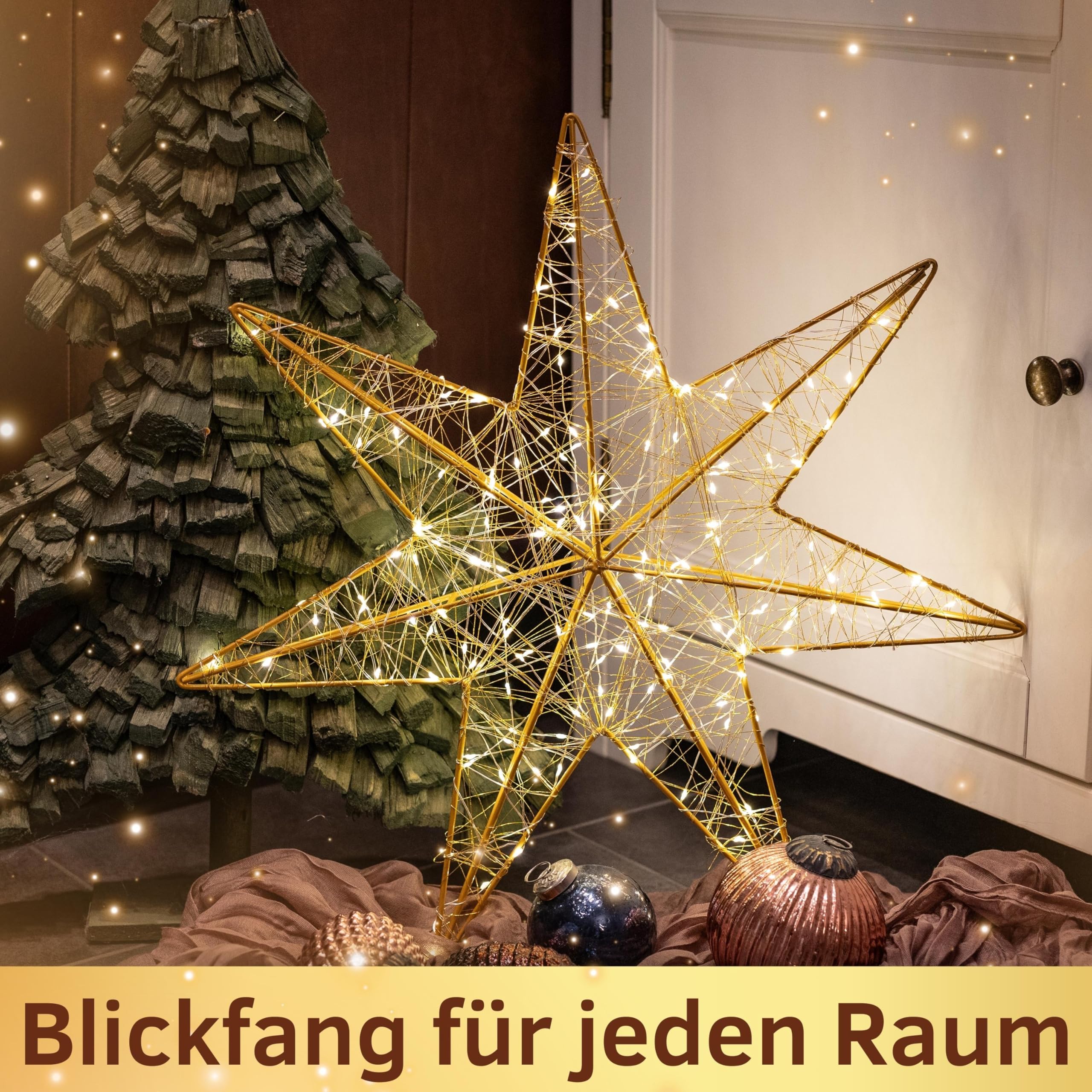 HILIGHT LED Weihnachtsstern mit 150 warmwei?en LEDs zum Aufh?ngen LED Stern  50 cm Weihnachtsdekoration beleuchtet fr Innen und Au?enbereich  Weihnachtsdeko : Amazon.de: Kche, Haushalt & Wohnen