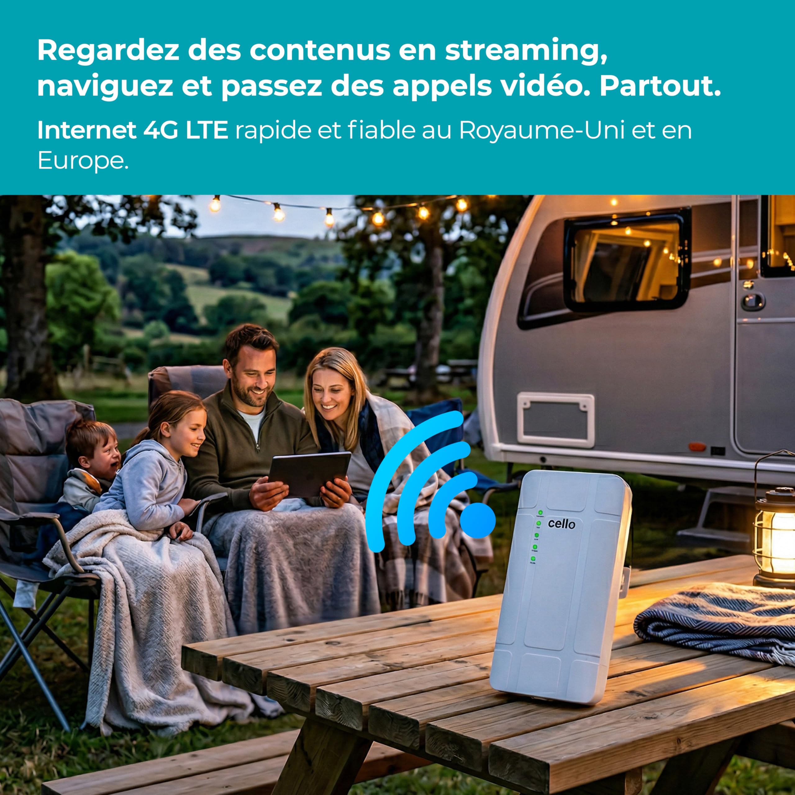 Routeur 4G LTE extérieur Cello avec slot SIM, boîtier étanche et antipoussière, WiFi 300 Mb/s, compatible PoE, routeur mobile déverrouillé pour maison, ferme, vidéosurveillance, industrie et zones iso