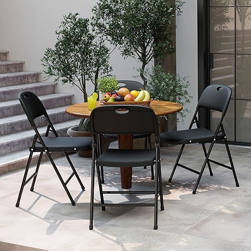 Miniatura 5 de Sillas plegables, silla plegable de plástico, sillas plegables de metal resistente de plástico para exteriores, asiento comercial plegable