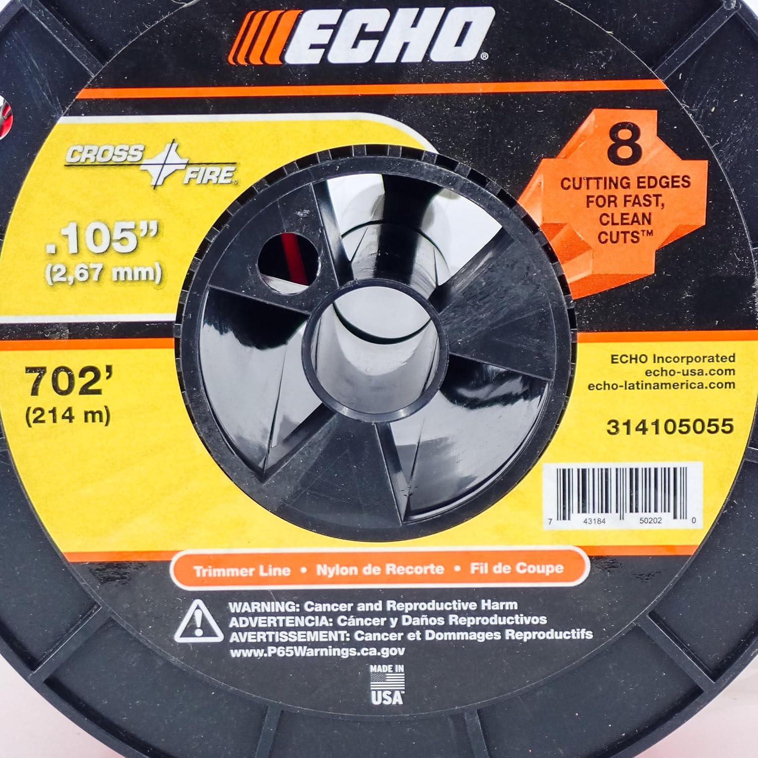 Genuine Echo Crossfire Trimmer LINE .105 3LB Spool 314105055