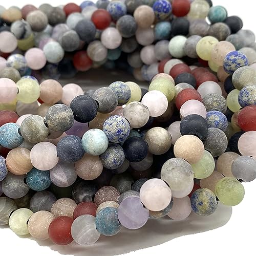 Miniatura 4 de ABCGEMS (agujero grande de 0.079 pulgadas, mate, no encerado) cuentas de morganita africana (tamaño de agujero consistente, perfecto para usar