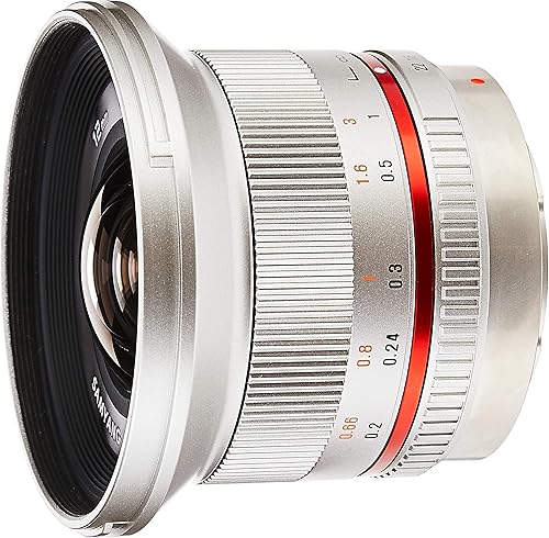 Samyang SY12M-MFT-SIL 0.472in F2.0 Ultra Gran Angular Lente para OlympusPanasonic Micro 43 Cámaras, Plata