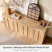 Vista 5 de Buffet Cabinet with Storage & Arched Doors, 31.5 Inch Wood Sideboard With Adjustable Shelf, Modern Coffee Bar Tables Accent Cabinets for Living