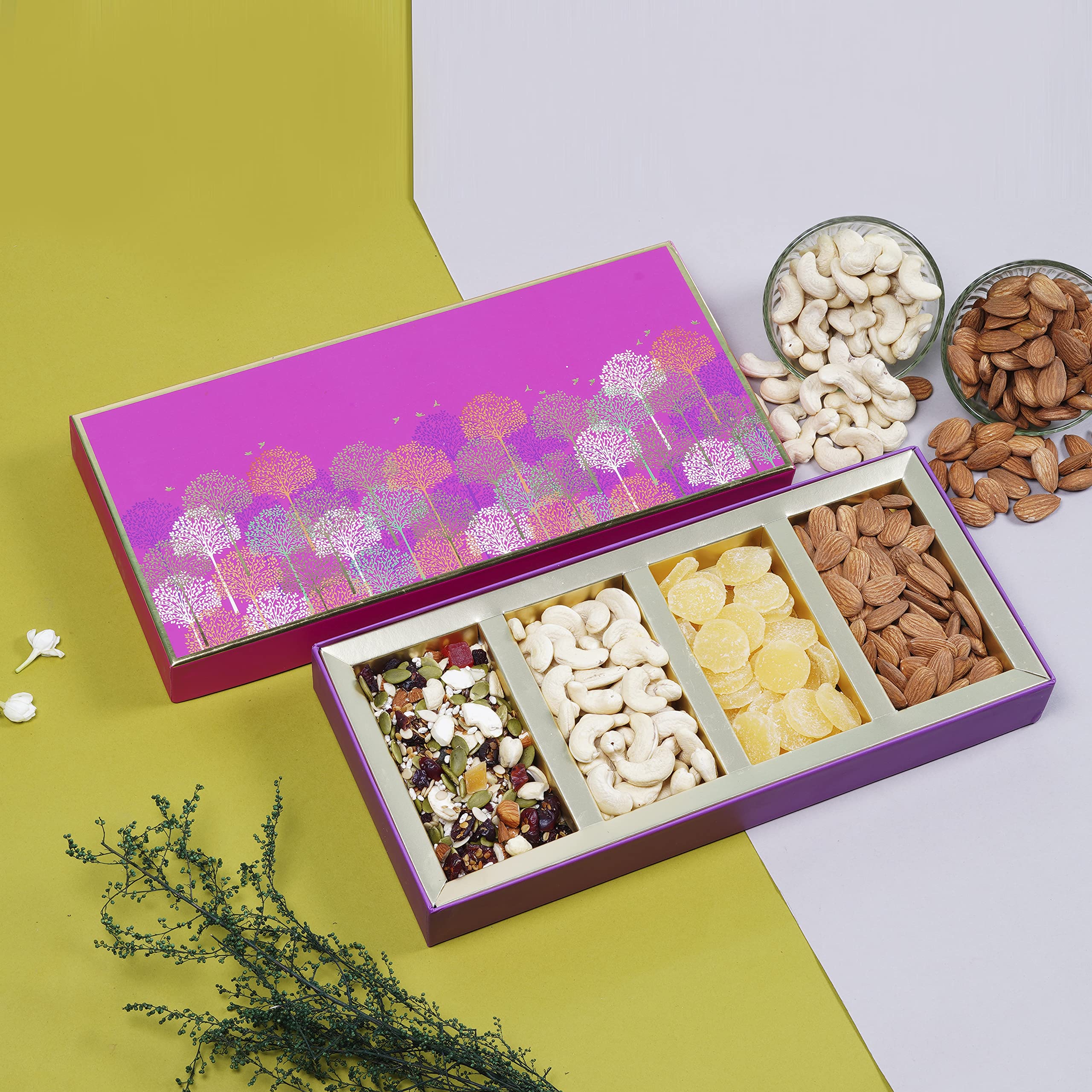 VSD Festive Dry Fruits Special Celebrations Hamper of 75g Cashew, 100g Almonds, 100g Pineapple Coin & 75g Shahi Nut Mix - Fancy Dry Fruits Gift Box