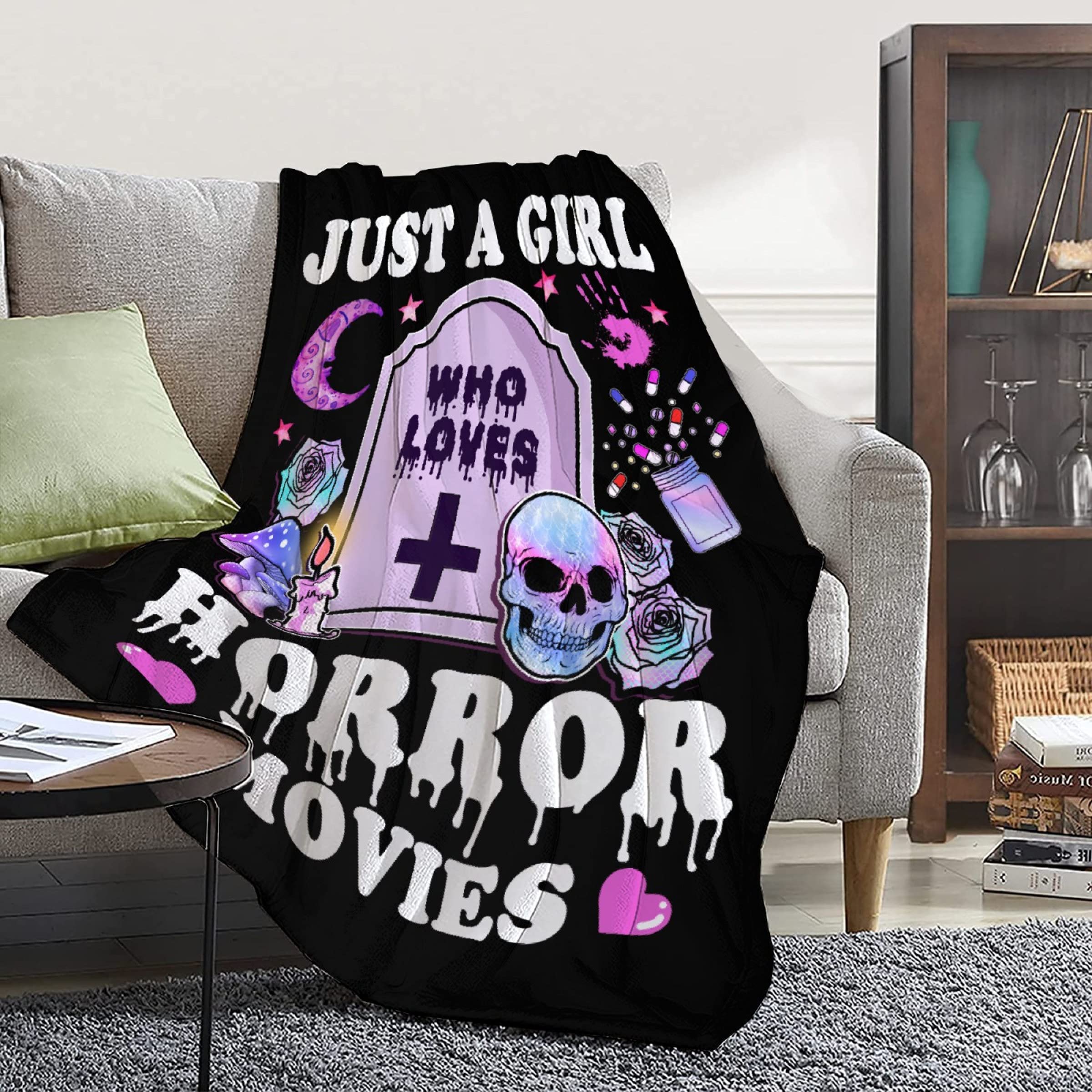 Amazon.com: Horror Movie Blanket for Girls Women 40x50 Inches Halloween  Blankets Super Soft Lightweight Flannel Throw Gift for Fans Horror Lovers  Decor Sofa Couch : Home u0026 Kitchen