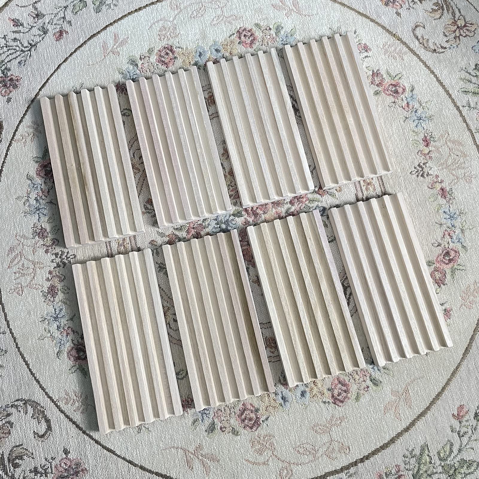 SUTIMSHE Lot de 8 plateaux de domino en bois naturel pour trains mexicains, supports de tuiles de domino, support double pour 12 carreaux, poulet et autres jeux de dominos, dominos non inclus