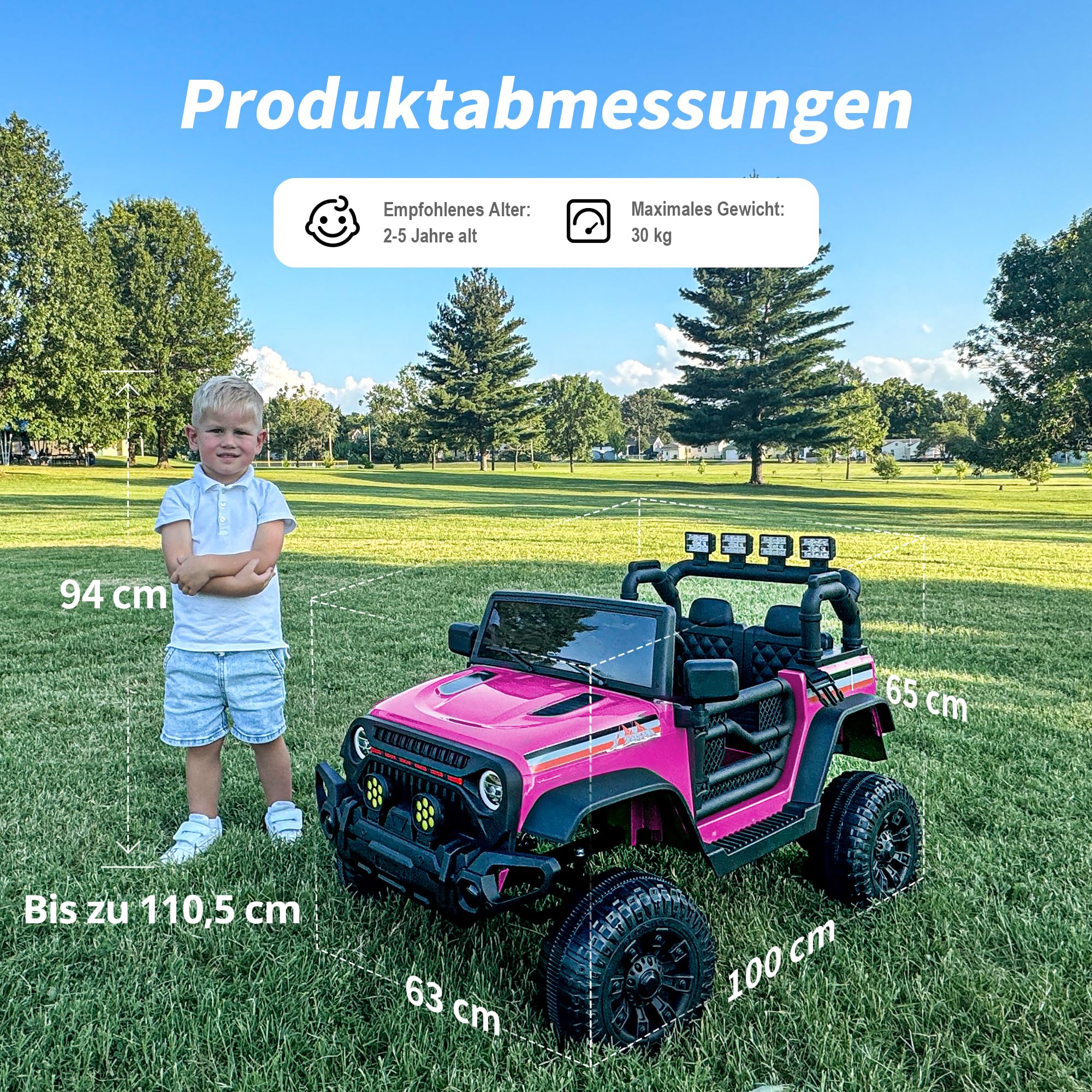 Hikiddo 12V Kinder Elektroauto für Kinder ab 3 Jahre mit Fernbedienung