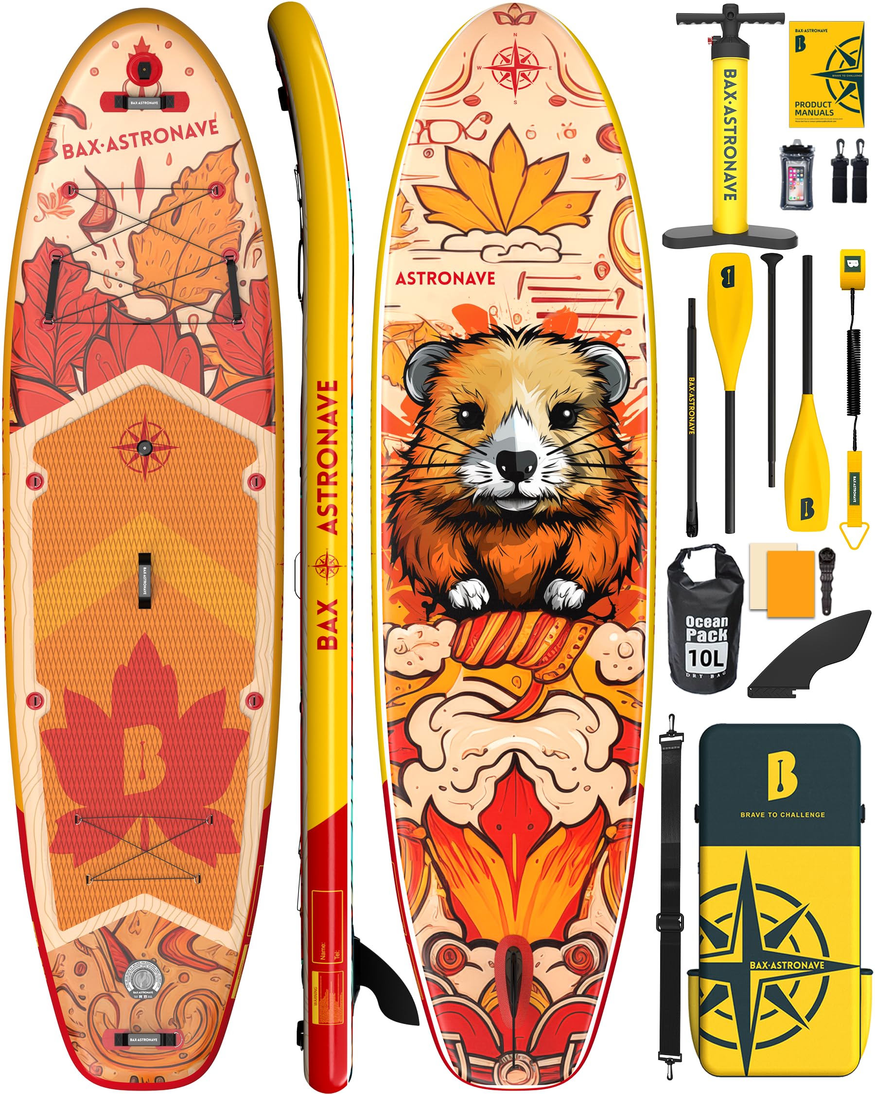 Inflatable Stand Up Paddle Board - 11ft Extra Wide Stable Design Paddleboard with Sup Accessories Backpack, Pump, Ankle Leash, Adults&Youth