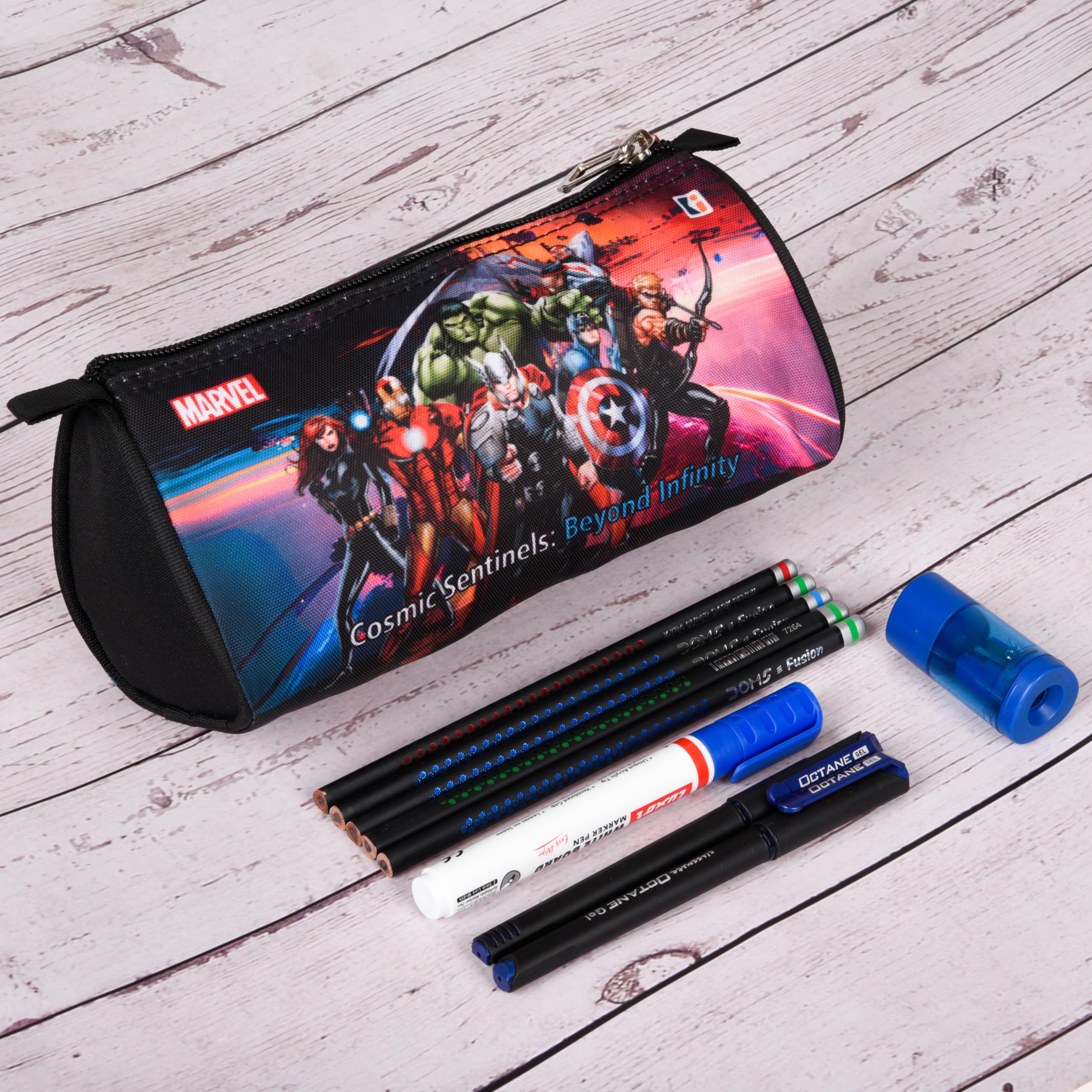 Kuber Industries Pencil Pouch | Multi-Purpose Travel Pouch | Pencil Utility School Pouches | Geometry Box | Kids Stationary Storage Bag | Marvel Avengers | Large | Black (B0D4HX5RJR) Amazon Price History, Amazon Price Tracker
