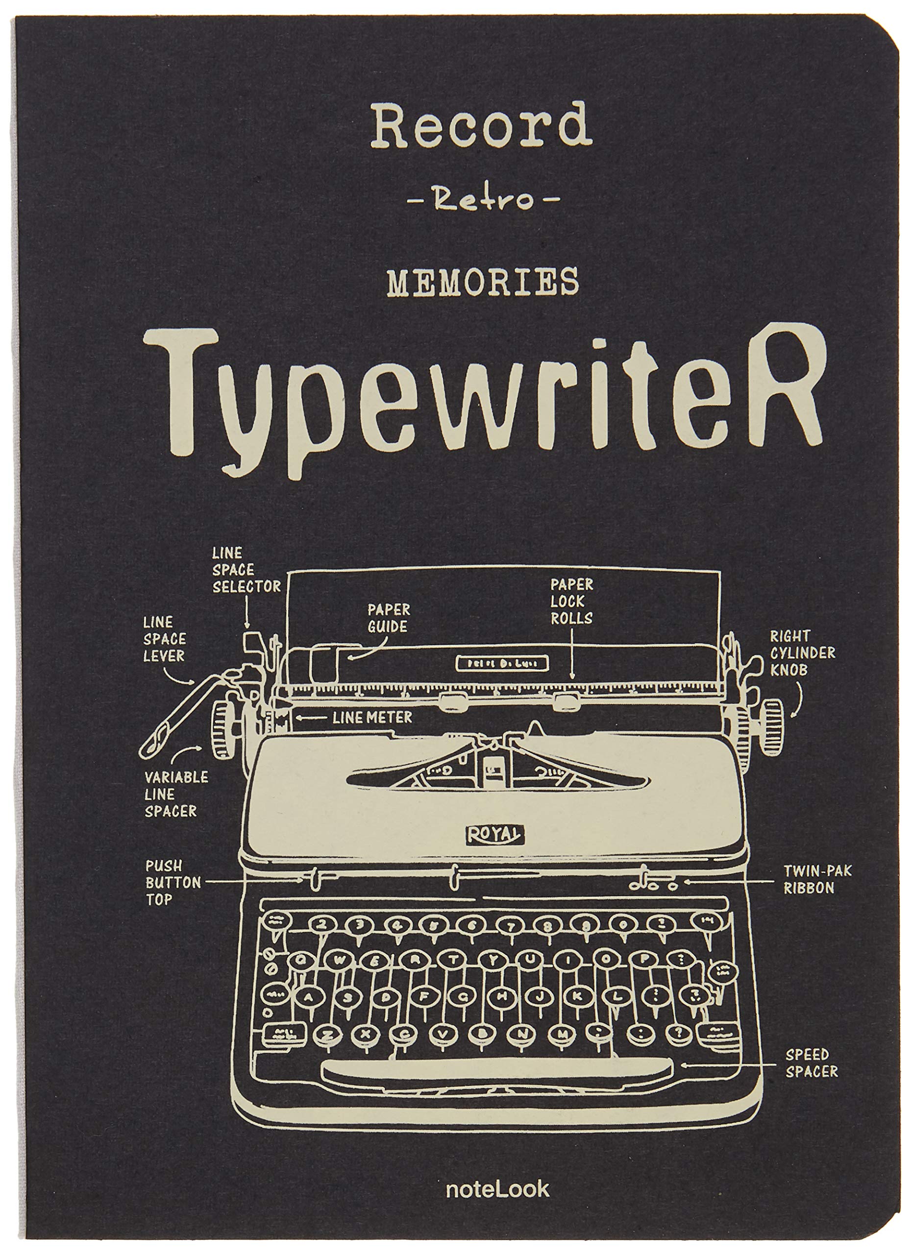 Notelook Tekstil Kapak Typewriter 32K Multi White Defter