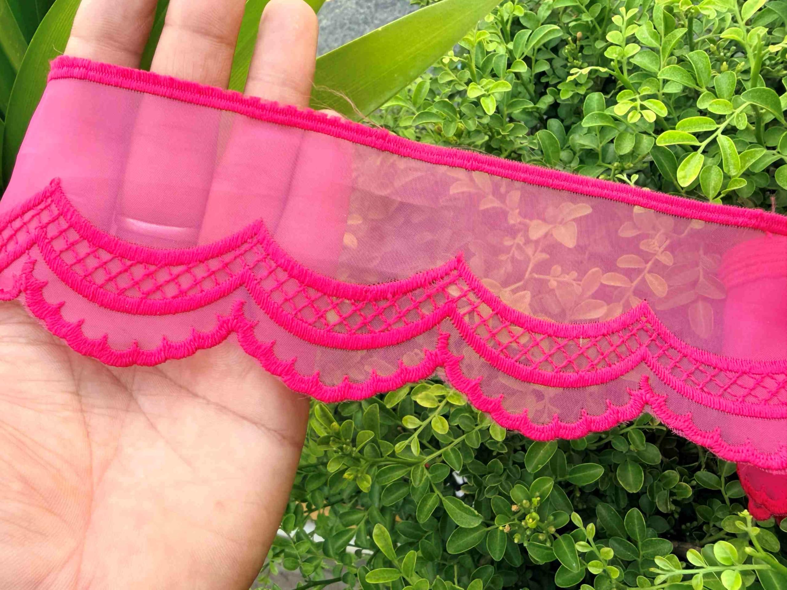 Strala Pink Color Laces for Dresses, Sarees, Lehenga, Suits, Bags, Decorations, Borders, Crafts and Home Décor,Blouse (3mtr) Design-278-image-38
