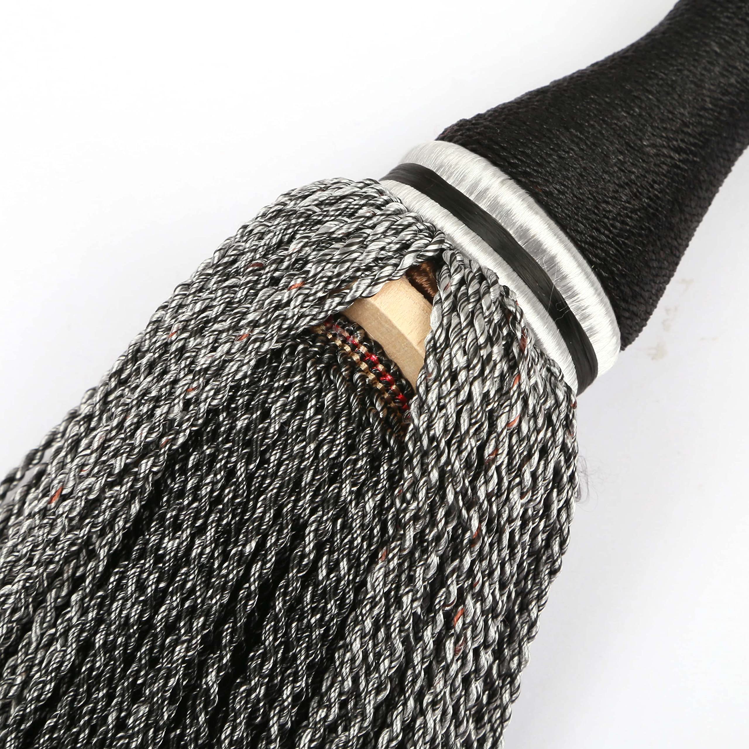 Raffhalter für Vorhänge, große Quasten, luxuriöse Vorhangseile, dekorative Raffhalter, geflochtene Quaste, 2 Stück, Schwarz, 2 Stück