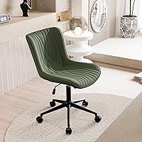 Vista 24 de YOUNIKE Silla de oficina, silla de escritorio sin brazos con ruedas, sillas giratorias ajustables para computadora de oficina en casa, silla