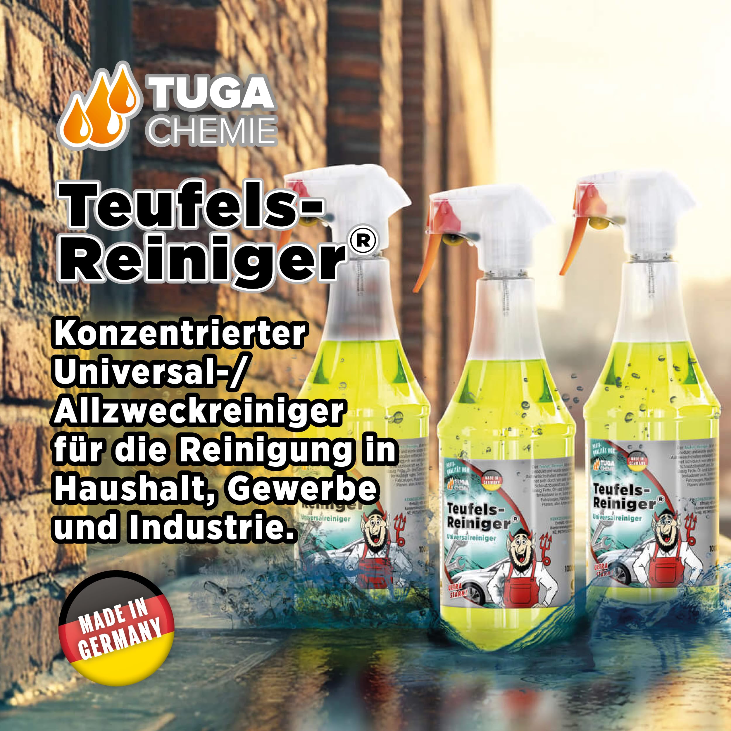 TUGA CHEMIE Auto Pflege Bundle – Alu Teufel Spezial Felgenreiniger | + Insekten Teufel Insektenentferner + Teufels-Reiniger Vorreiniger, Fahrzeugreinigung im Set