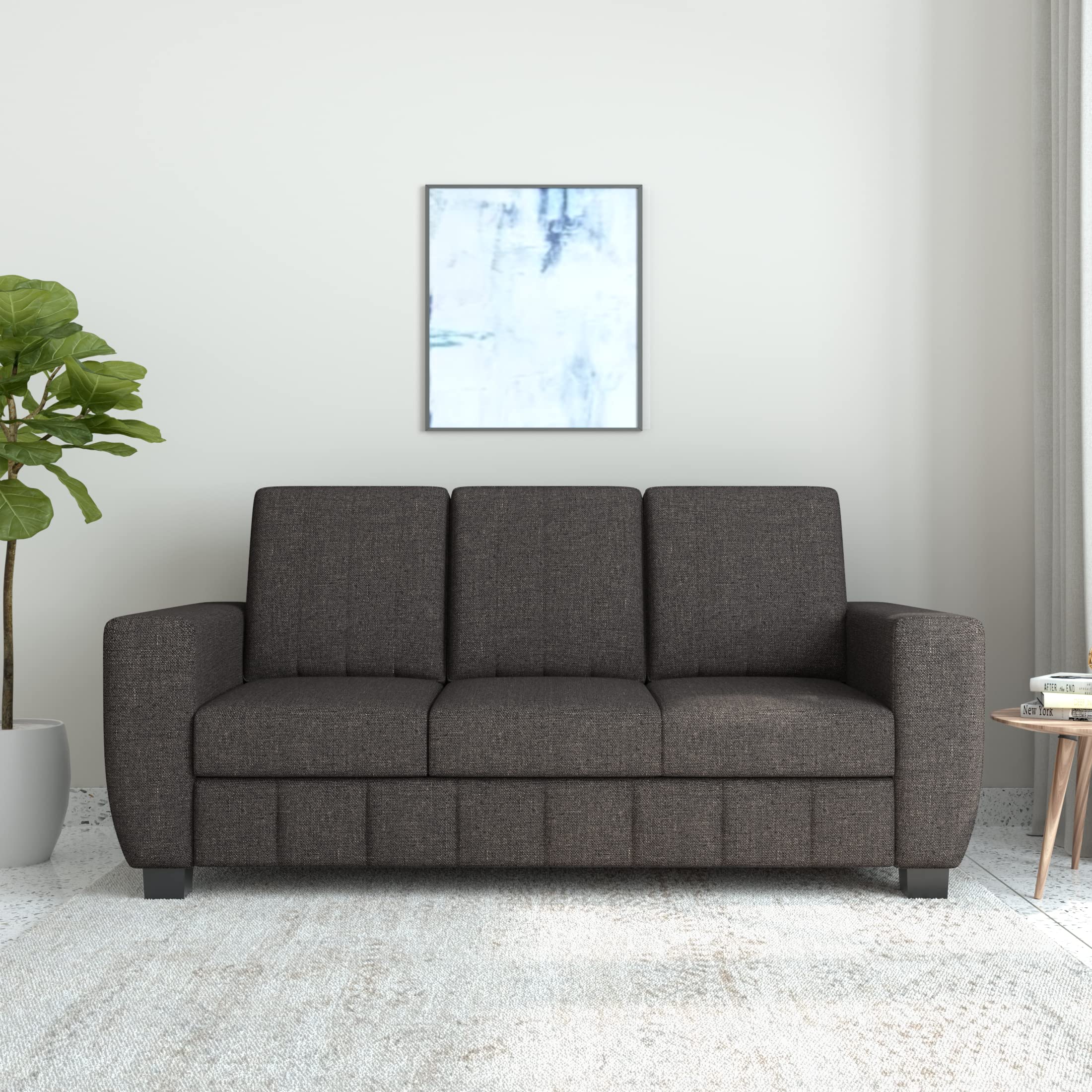 Amazon Brand - Solimo Zates 3 Seater Sofa (Fabric, Brown) (B0BCKLZMCF) Amazon Price History, Amazon Price Tracker