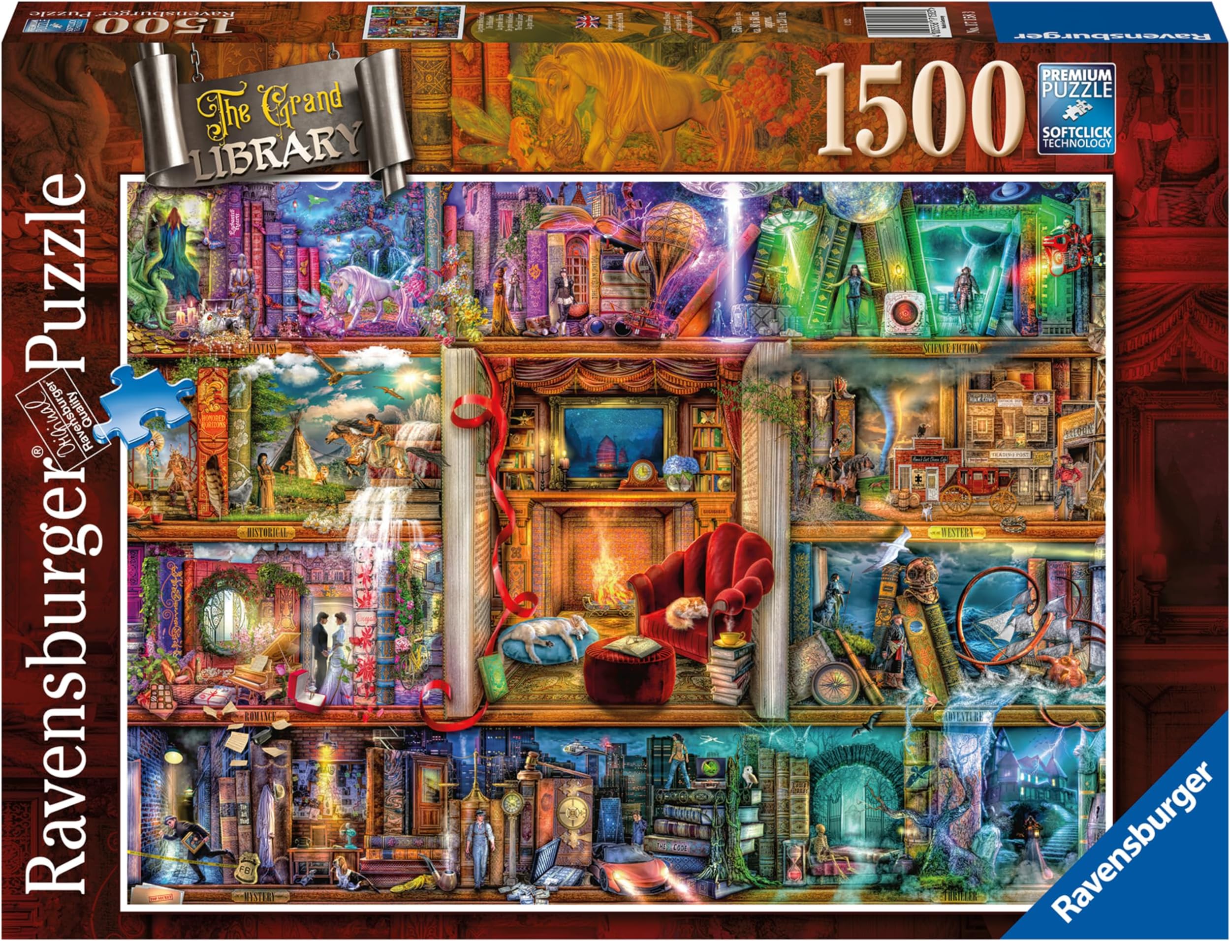 Ravensburger Aimee Stewart The Grand Library 1500 Piece Jigsaw Puzzle for Adults & Kids Age 12 Years Up