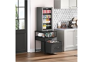 Mini Fridge Stand with 3 Storage Drawers
