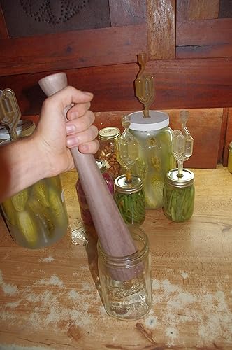 Miniatura 3 de Tamper de chucrut de madera de una pieza (nogal)