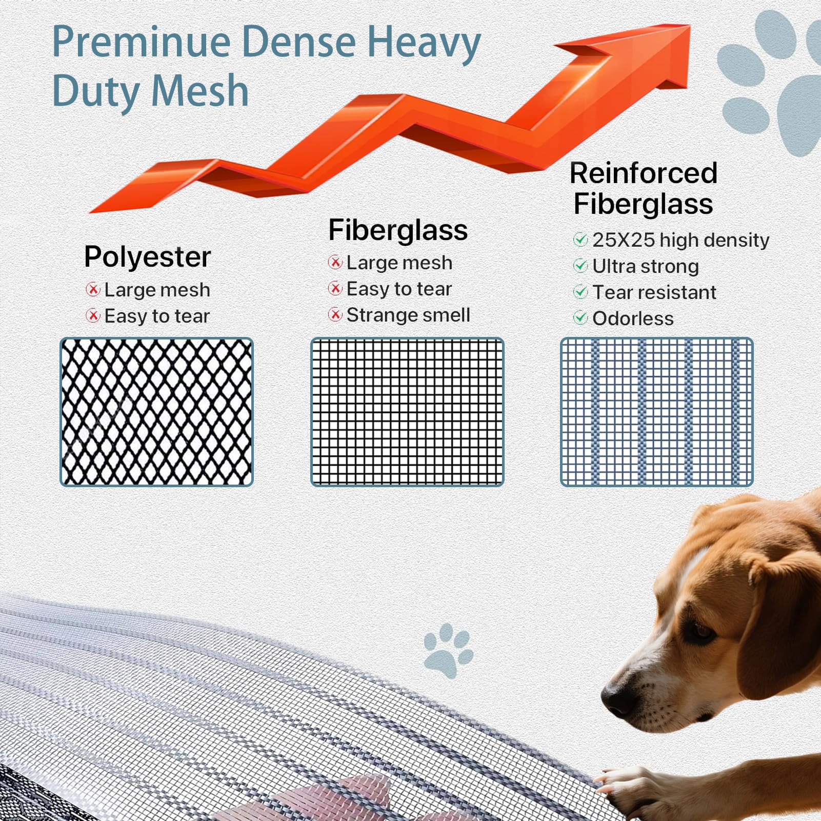 Copertura per cuccia per cani a prova di zanzare con schermo magnetico, tenda in rete resistente, ventilata e lavabile, zanzariera per cucce per cani (60 x 43 cm)