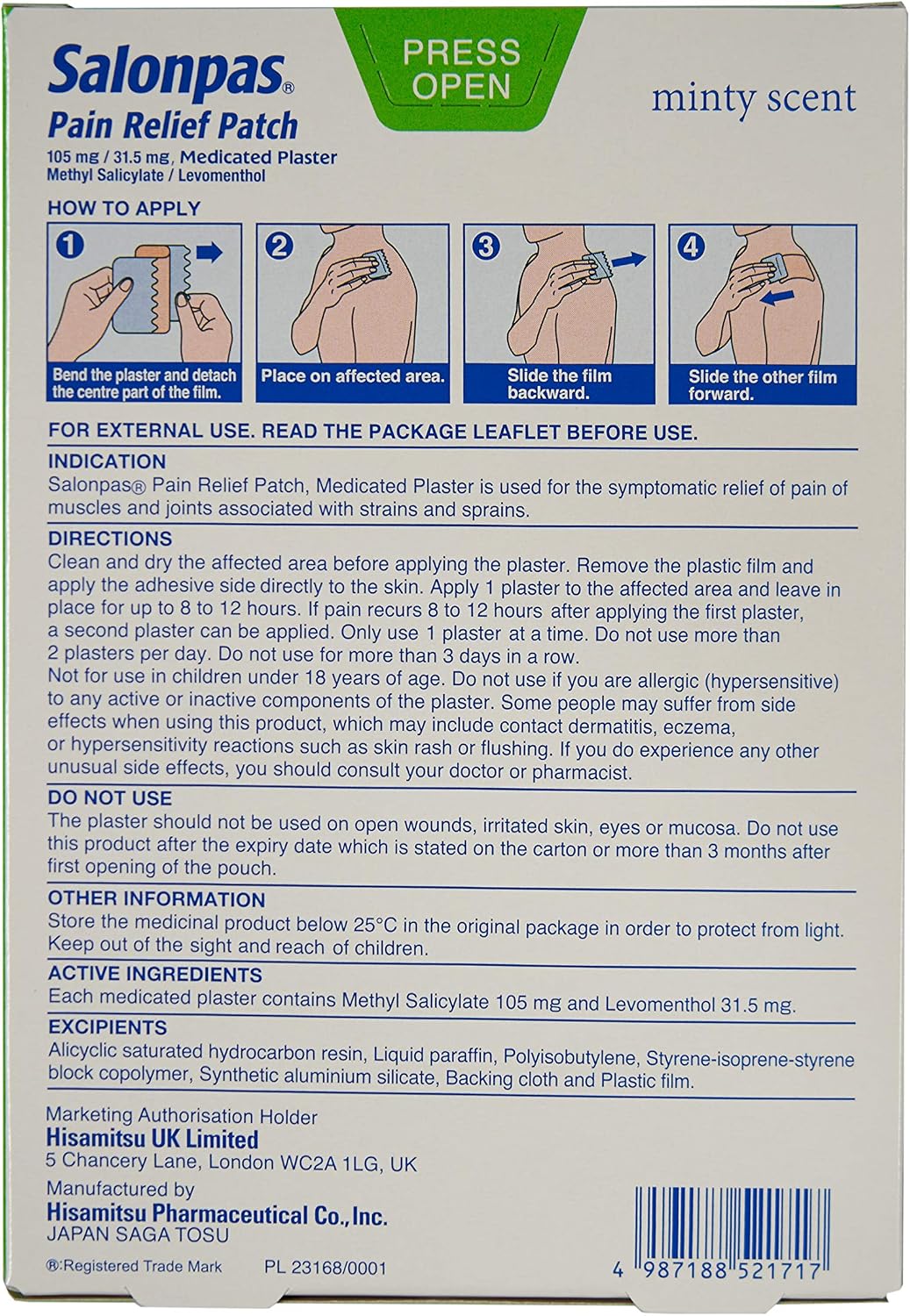 Salonpas Pain Relief Patches 5 Each