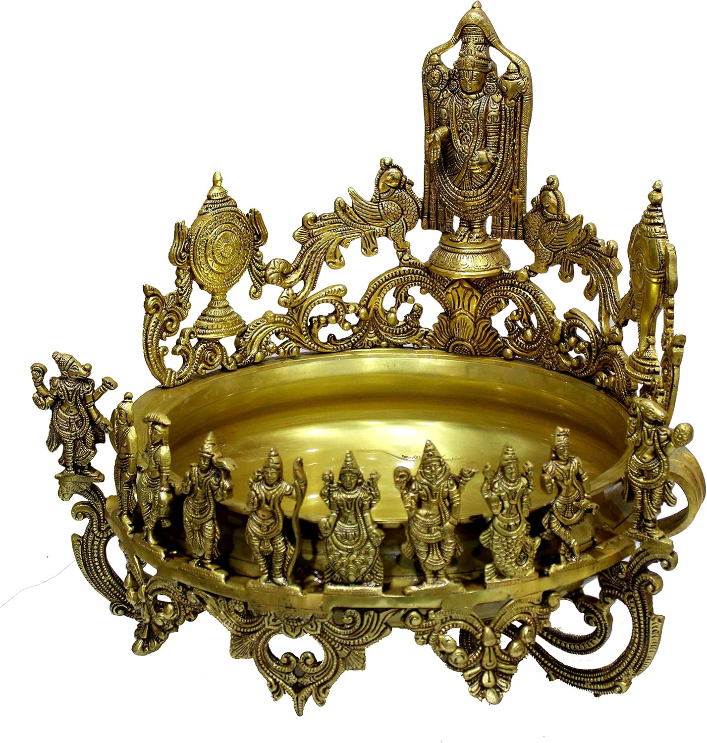 eSplanade - Brass Balaji, Dashavtar, Shankh, Chakra Urli Traditional Bowl Showpiece - Big Size - | Home Decor | Vastu for Home