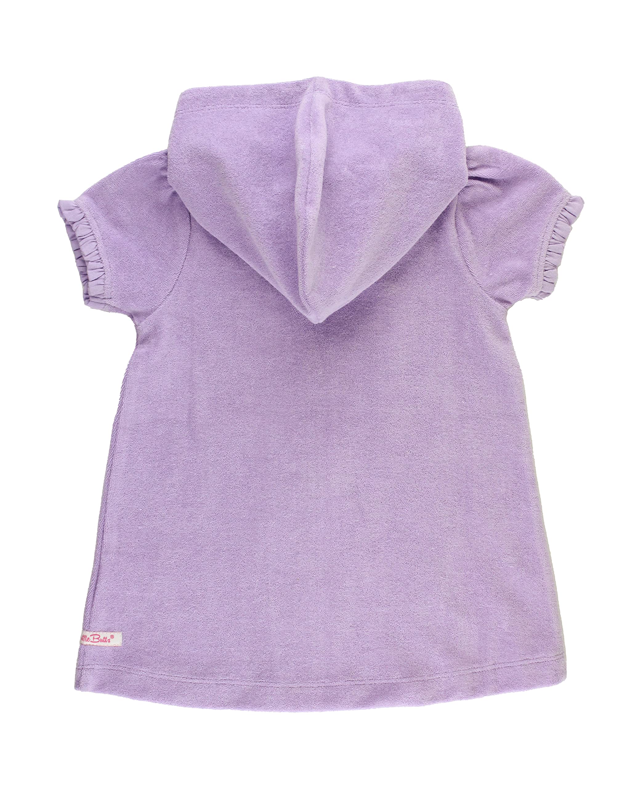 RuffleButts Girls Terry Knit Full-Zip Swim Cover-Up Dress