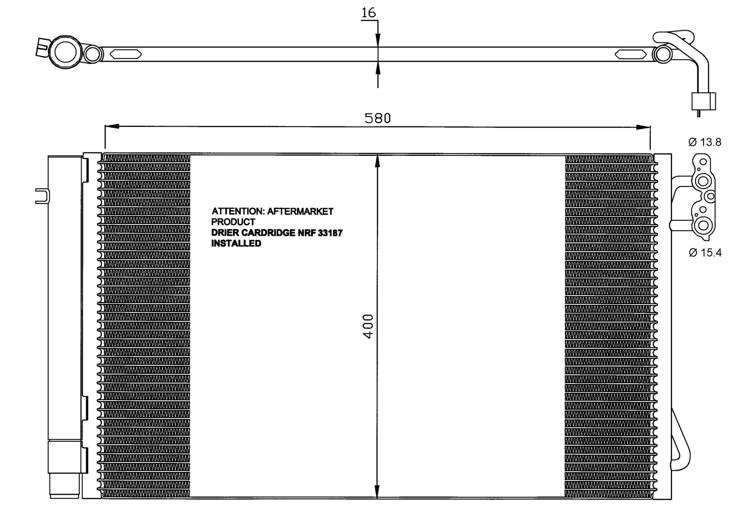 Chłodnica Klimatyzacji z osuszaczem z pierścieniem uszczelniającym NRF 35743