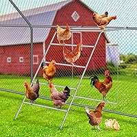 Fogein Chicken Coop Roosting Ladder with Swing - Weather-Resistant Multi-Bar Perch & Fun Toy for Backyard Chickens, Easy Install