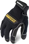 Ironclad General Utility Gants de travail Gorge, Tout-Purpose, Performance Fit, Durable, Lavable en machine, Sized XS, S, M, L, XL, XXL (1 Paire), Noir (GUG-04-L)