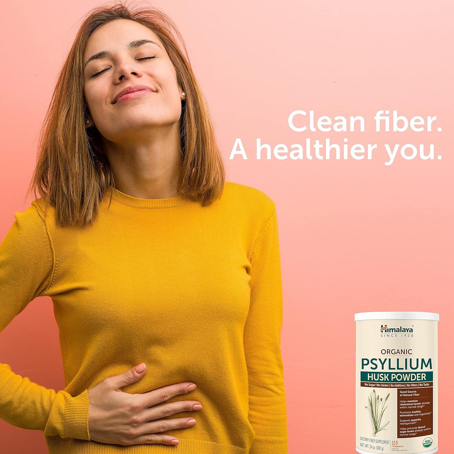 Himalaya Organic Psyllium Husk Powder for Daily Fiber, Weight Management, Cholesterol and Blood Sugar Support, 24 oz, 113 Teaspoons Supply : Health & Household