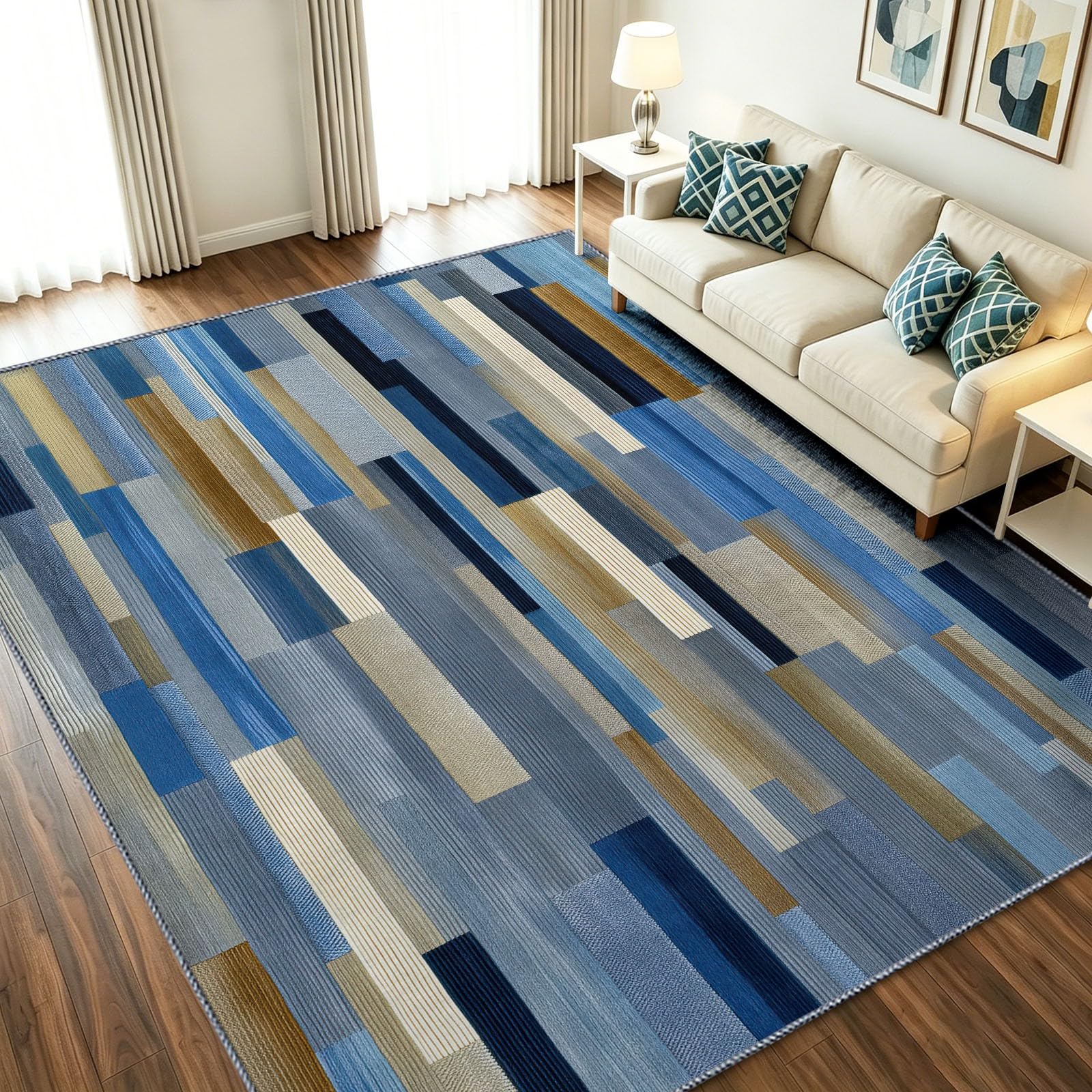 Tapis pour intérieur cuisine ou chambre au design géométrique moderne