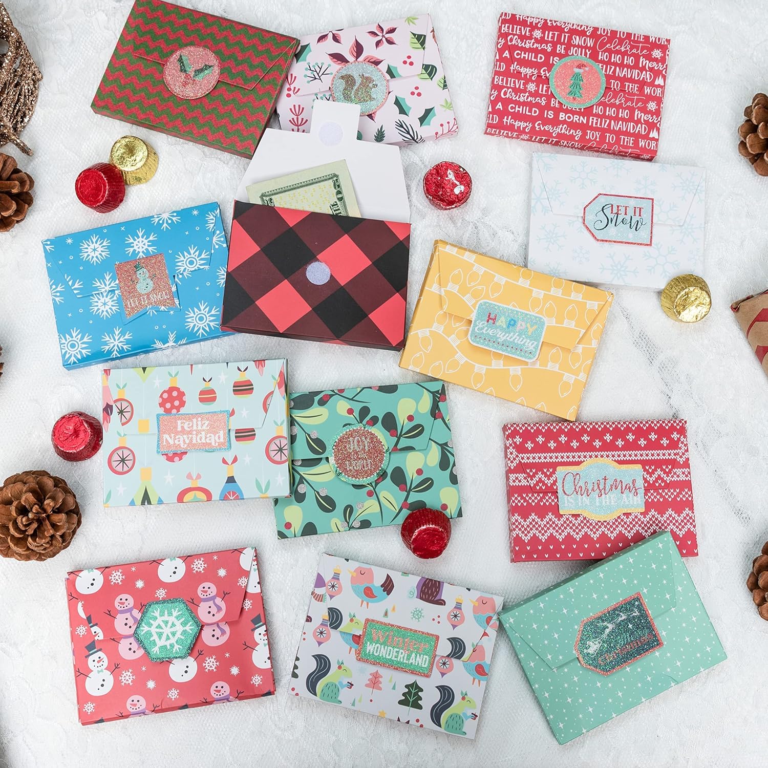 JOYIN 30PCS present Box Card Holders with Magic Sticker present Card Box Holders for