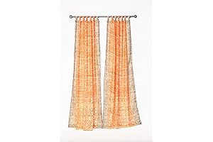 Light-Filtering Sari Colorful Curtains – Boho Curtains, Bed Canopy Panel