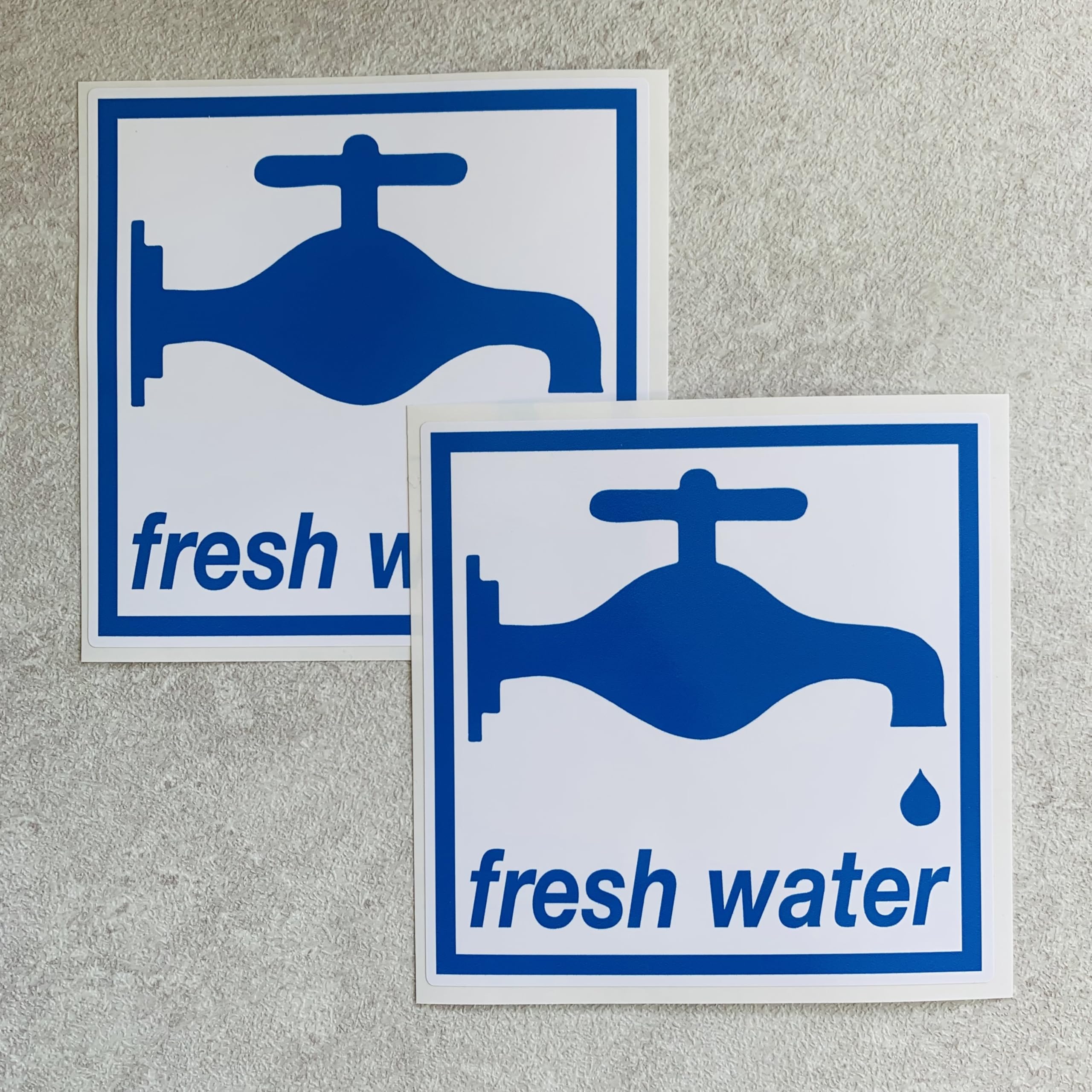 Printwhizz Full Colour 2 X Ltd Fresh Water Sticker Campervan 2 Off Water Locker Box Label Caravan Motorhome Vw