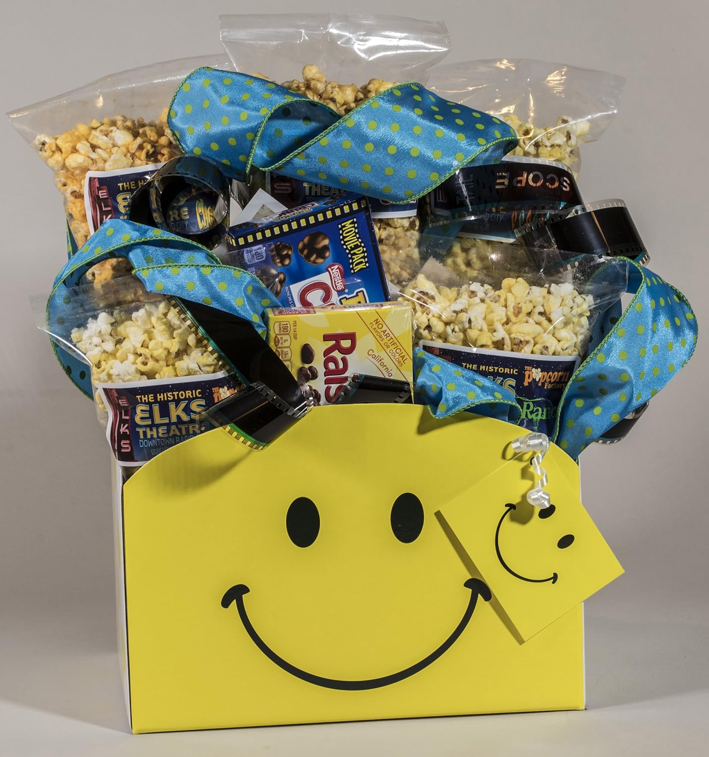Smiley Gourmet and Theater Popcorn Gift Basket