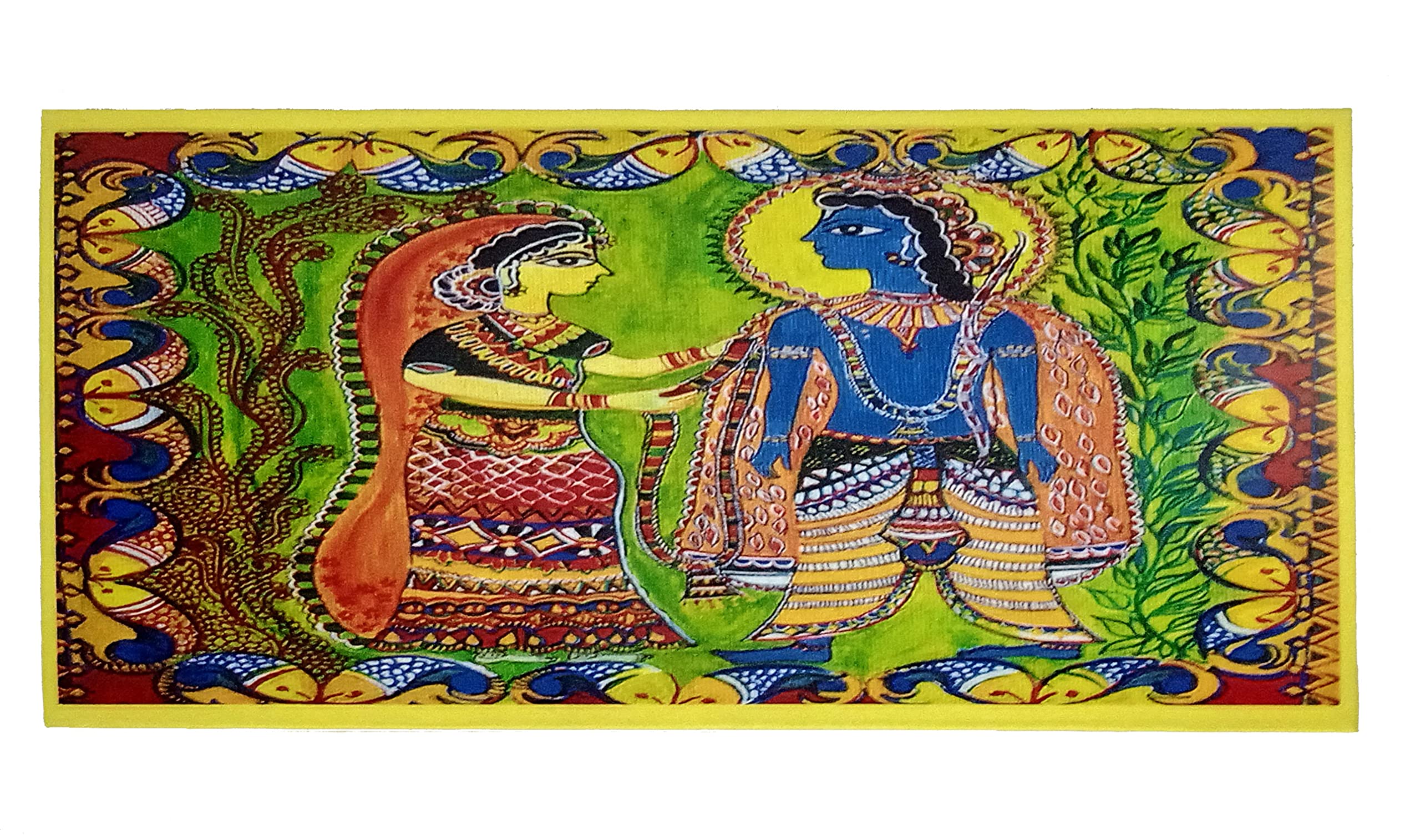 Purpledip Paper Envelopes Radha Krishna: Pack of 5 for Letters Notes Wishes Cards (12439), Multicolor, Medium (7 * 3.5 Inches) - Image 2