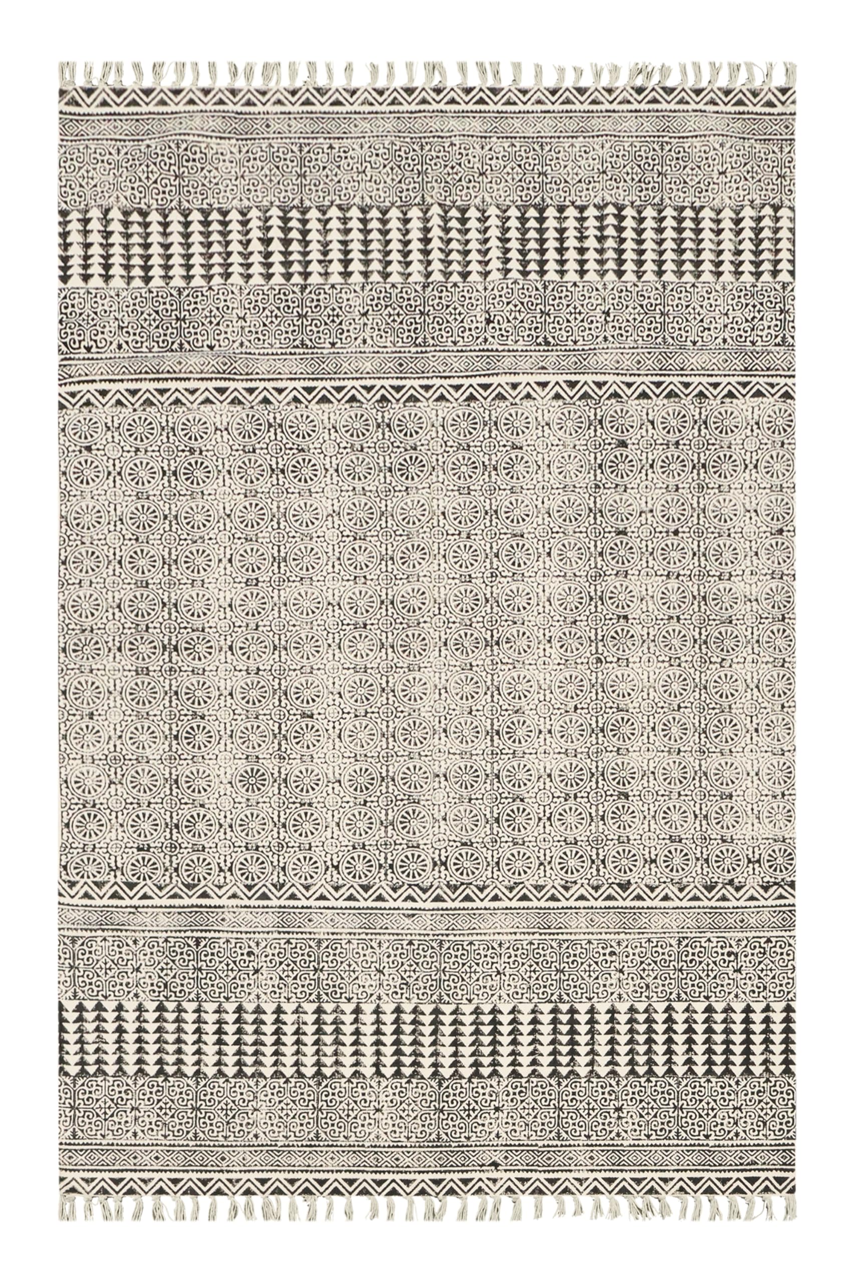Tapis de couloir lavable coton imprimé géométrique intérieur
