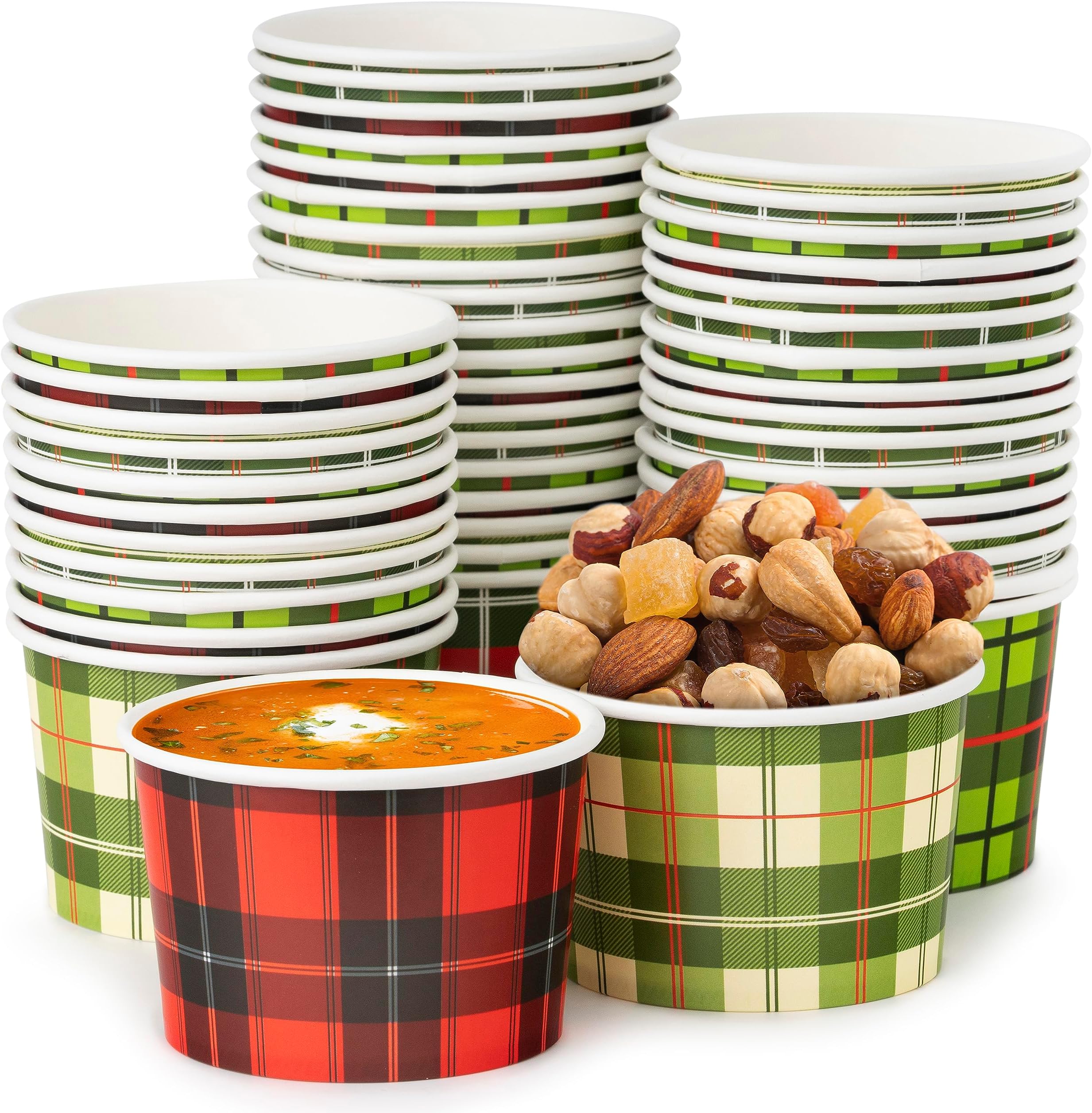 Buffalo Plaid Snack Bowls With Lids 12 Pieces Home