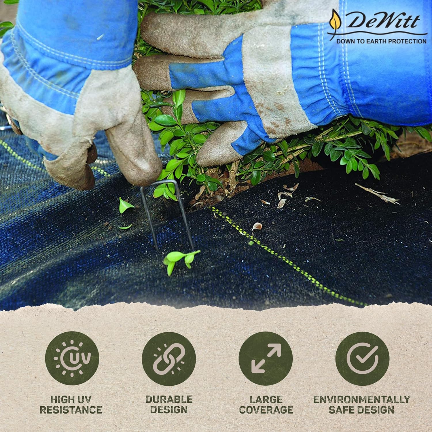 Dewitt Pro-5 Weed Barrier Fabric 5 oz, 4x250 & 5x250 Feet – Heavy-Duty Woven Landscape Ground Cover Mat for Raised Garden Bed, Greenhouse Gardening, Outdoor Landscaping, and Commercial Planting