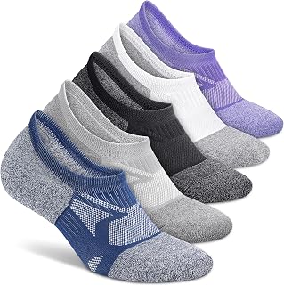 No Show Socks Men and Women - Running Athletic Compression Low Ankle Socks 5-6 Pairs