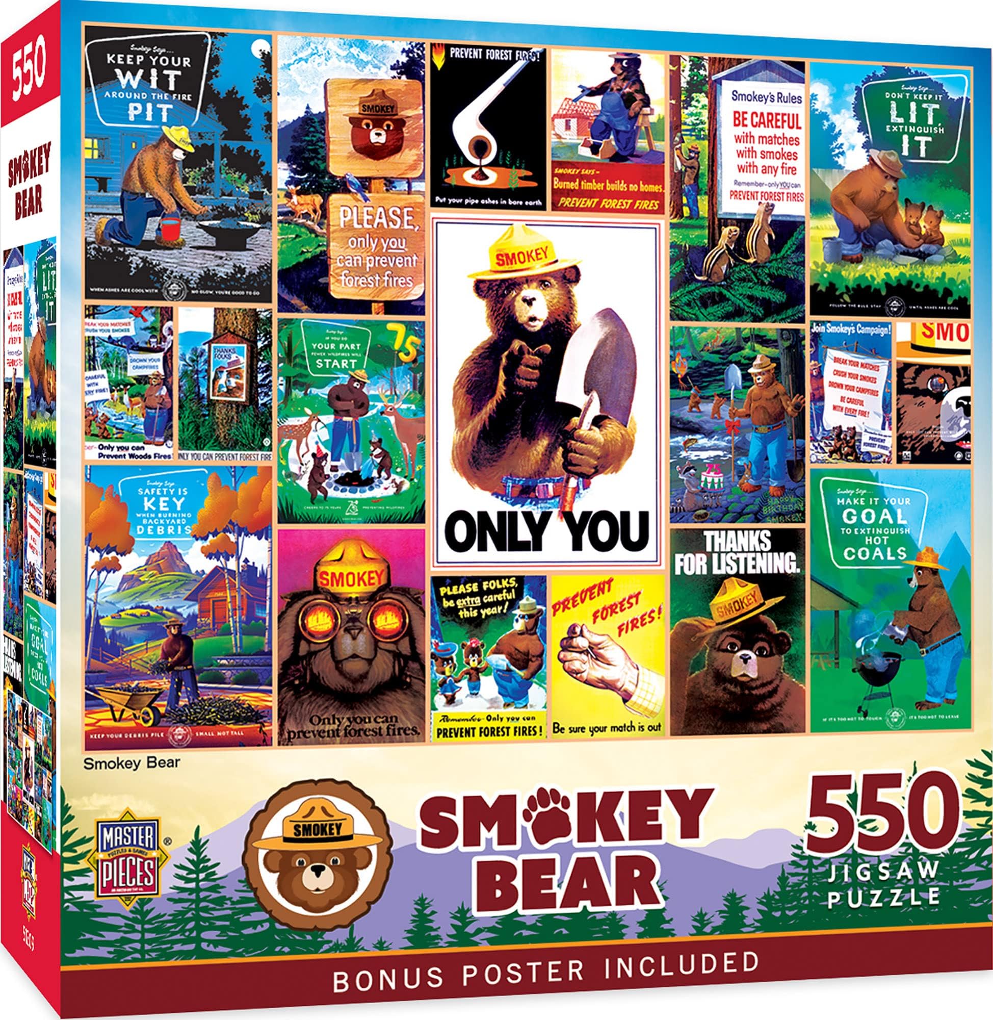 550 Piece Jigsaw Puzzle for Adults, Family, Or Youth - Smokey Bear - 18"x24"